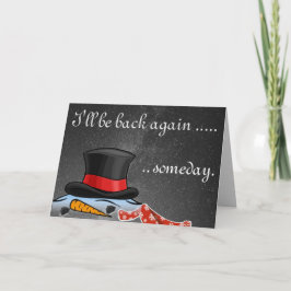 かわいい溶融雪だるま古いシルクトップハット シーズンカード