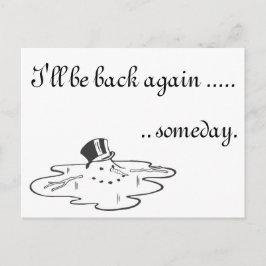 かわいい溶融雪だるま古いシルクトップハット シーズンポストカード