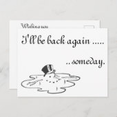 かわいい溶融雪だるま古いシルクトップハット シーズンポストカード (正面/裏面)