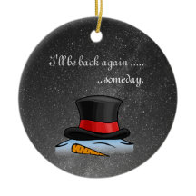 かわいい溶融雪だるま古いシルクトップハット