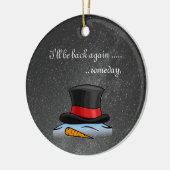 かわいい溶融雪だるま古いシルクトップハット セラミックオーナメント (左)