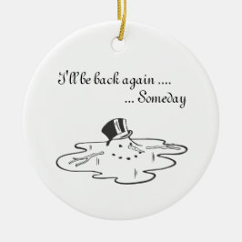 かわいい溶融雪だるま古いシルクトップハット セラミックオーナメント