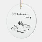 かわいい溶融雪だるま古いシルクトップハット セラミックオーナメント (左)