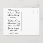 かわいい溶融雪だるま古いシルクハット シーズンポストカード (裏面)