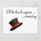 かわいい溶融雪だるま古いシルクハット シーズンポストカード (正面)