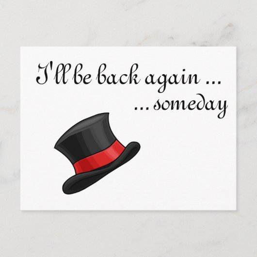 かわいい溶融雪だるま古いシルクハット シーズンポストカード (正面)