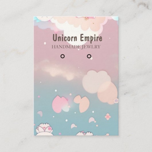 かわいい滑らかなユニコーンガーリーのカラーイヤーホルダー 名刺 (正面)