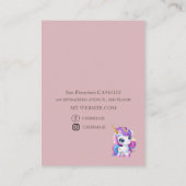 かわいい滑らかなユニコーンガーリーのカラーイヤーホルダー 名刺 (裏面)