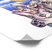 かわいい漫画うさぎフルムーンポスタープリント ポスター (角)