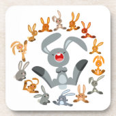 かわいい漫画うさぎマンダラコースターセット コースター (正面)