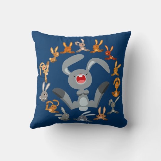 かわいい漫画うさぎマンダラ枕 クッション (裏面)