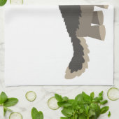 かわいい漫画おなかをすかせたオオカミのキッチンタオル キッチンタオル (折り畳み)