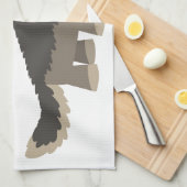 かわいい漫画おなかをすかせたオオカミのキッチンタオル キッチンタオル (四つ折り)