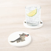 かわいい漫画おなかをすかせた狼のコースター コースター (側面)