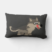 かわいい漫画おなかをすかせた狼の枕 ランバークッション (裏面)