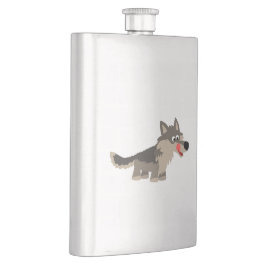 かわいい漫画おなかをすかせた狼クラシックのフラスコ フラスク