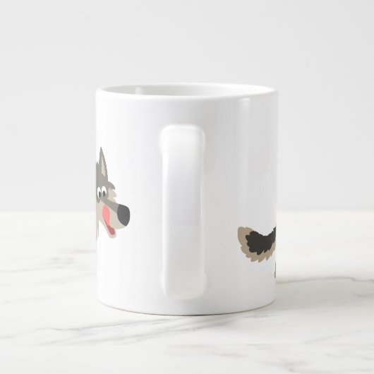 かわいい漫画おなかをすかせた狼ジャンボマグ ジャンボコーヒーマグカップ (裏面)