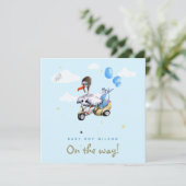 かわいい漫画おもしろいストークスクーター男の子妊娠 案内状 (スタンド正面)