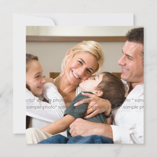 かわいい漫画おもしろいハッピーファミリー懇親会パーティー招待状 招待状 (裏面)