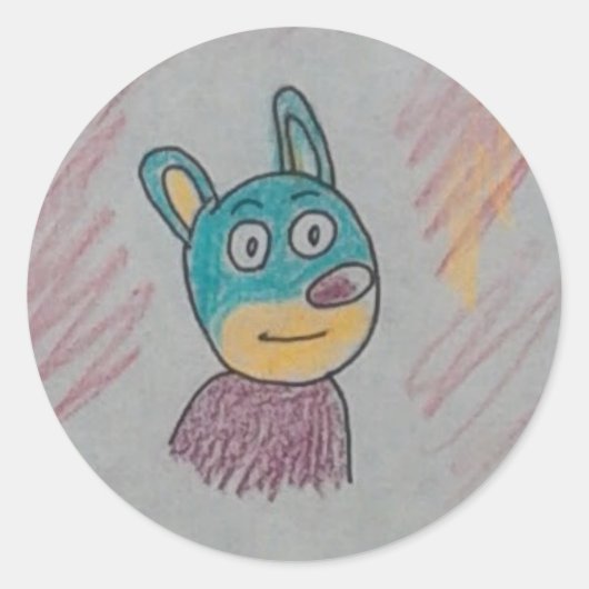 かわいい漫画おもしろい動物 ラウンドシール (正面)