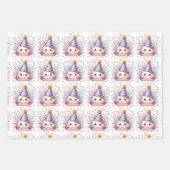 かわいい漫画かわいいキティキャットハッピーバースデー ラッピングペーパーシート (正面2)
