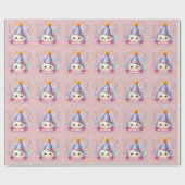 かわいい漫画かわいいキティキャットハッピーバースデー ラッピングペーパー (フラット)