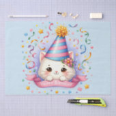 かわいい漫画かわいいキティキャットハッピーバースデー 薄葉紙 (クラフト)