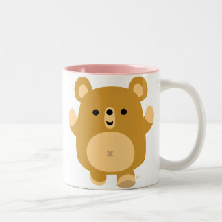 かわいい漫画かわいいクマのマグカップ ツートーンマグカップ