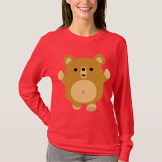 かわいい漫画かわいいクマの女性Tシャツ Tシャツ