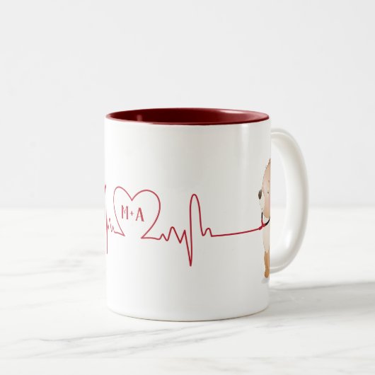 かわいい漫画がコーヒカスタマイズーマグを生む ツートーンマグカップ (正面右)