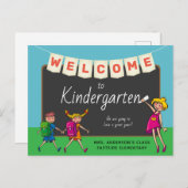 かわいい漫画が幼稚園にようこそ ポストカード (正面/裏面)