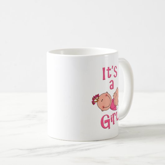 かわいい漫画それは明るいピンクの女の子の文字です- コーヒーマグカップ (正面右)