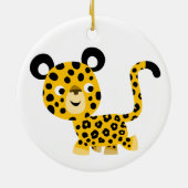 かわいい漫画にこやかなヒョウオーナメント セラミックオーナメント (裏面)