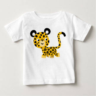 かわいい漫画にこやかなヒョウベビーTシャツ ベビーTシャツ
