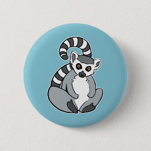 かわいい漫画によってリング後につかれるLemur 缶バッジ