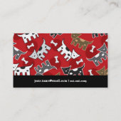 かわいい漫画によって斑点を付けられる小犬及び骨のペットショップ 名刺 (裏面)