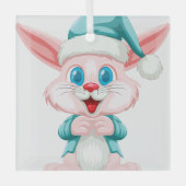 かわいい漫画のうさぎ ガラスオーナメント