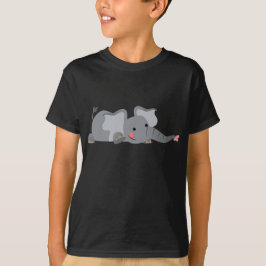 かわいい漫画のこっそりゾウの子供用Tシャツ Tシャツ