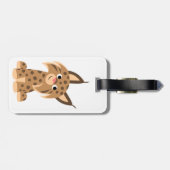 かわいい漫画のずる賢いヒョウのスーツケースタグ ラゲッジタグ (裏面横)