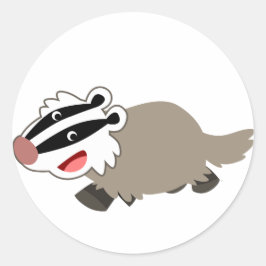 かわいい漫画のアナグマのステッカー ラウンドシール