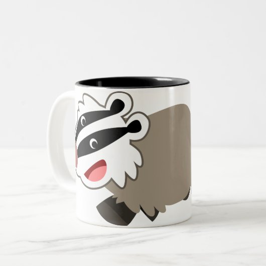 かわいい漫画のアナグマのマグ ツートーンマグカップ (正面左)