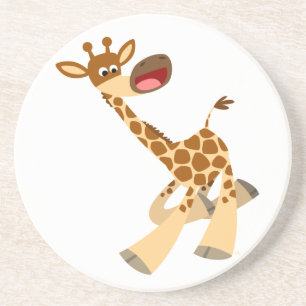 かわいい漫画のアブリングGiraffeコースター コースター