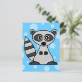 かわいい漫画のアライグマ ポストカード (スタンド正面)