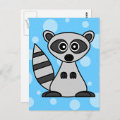 かわいい漫画のアライグマ ポストカード (正面/裏面)