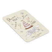 かわいい漫画のイラストレーションが日付を保存 マグネット (右側)