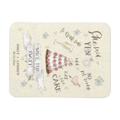 かわいい漫画のイラストレーションが日付を保存 マグネット (横)