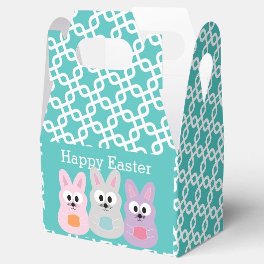 かわいい漫画のイースターバニーと名前をカスタムする フェイバーボックス (オープン)