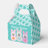 かわいい漫画のイースターバニーと名前をカスタムする フェイバーボックス (正面サイド)