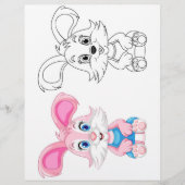 かわいい漫画のウサギのカラーリングページ チラシ (正面)