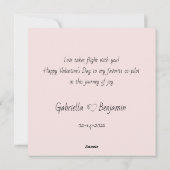 かわいい漫画のウサギの恋人ハートバレンタインデー シーズンカード (裏面)